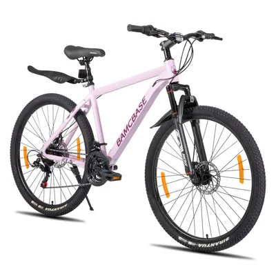 Produktbild von HILAND 26 Zoll Mountainbike für Männer und Frauen, Aluminiumrahmen, 21-Gang Schaltung mit mechanischen Scheibenbremsen und Federgabel, Lila