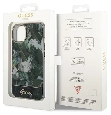 Zdjęcie produktu dla Etui Guess GUHCP14SHGJGHA do iPhone 14 6.1", zielone, zielone, twarde, kolekcja Jungle Collection