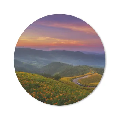 Produktbild von MuchoWow® Mauspad Mousepad Berge - Farben - Pastell 50x50 cm - Mousepads - Maus Mat - Pad - Mausunterlage - Vinyl