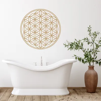 Produktbild von Wandtattoo Blume des Lebens 60 cm Farbe gold / matt