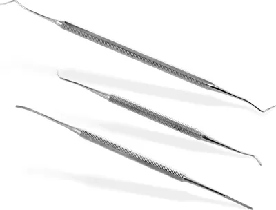 Produktbild von FUSSPFLEGE INSTRUMENTEN SET - 3-Teiliges Instrumenten Set 2x Eckenheber 17cm und 12,8 cm Eckenfeile 15cm mit gerade/gebogenem Ende