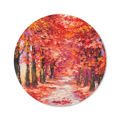 Produktbild von MuchoWow® Mauspad Mousepad Gemälde - Bäume - Herbst - Ölgemälde 30x30 cm - Mousepads - Maus Mat - Pad - Mausunterlage - Tischunterlage - Schreibtischmatten