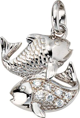 Produktbild von JOBO Anhänger Sternzeichen Fische 925 Sterling Silber rhodiniert mit Zirkonia