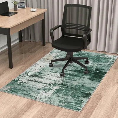Imagen del producto de Alfombrilla antideslizante para silla de escritorio, color verde, 120 x 150 cm