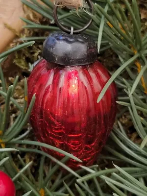 Productafbeelding van Kerstbal, klein, conisch, rood