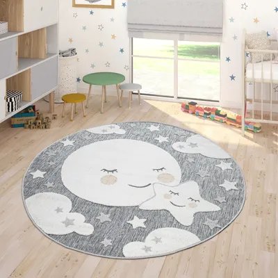 Produktbild von Kinderteppich Kinderzimmer Outdoor Teppich Rund Spielteppich Junge Mädchen Grösse 160 cm Rund