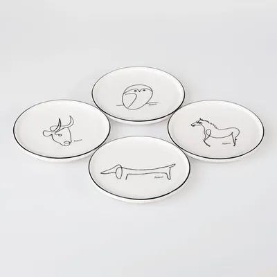 Productafbeelding van Könitz Teller set, 4 stuks, Picasso, dessertborden/ontbijtborden, New Bone, wit, 1159592770