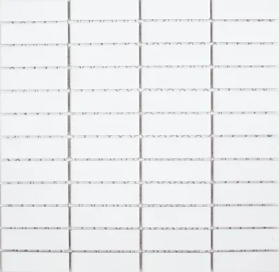 Produktbild von Mosaik Fliese Keramik Stäbchen weiß matt Badewannenverkleidung MOS24-0111_f