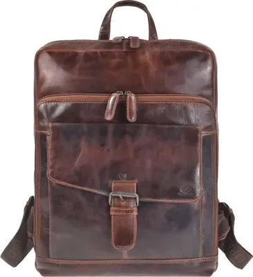 Produktbild von Greenburry Rugged Business Rucksack Leder 30x39 cm braun