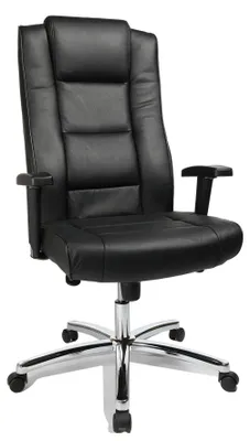 Chefsessel mit Armlehnen, Leder, 64x63x120 cm, schwarz