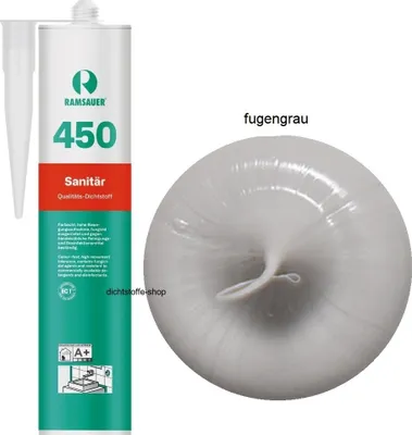 Produktbild von Ramsauer 450 Sanitär 1K Silikon Dichtstoff 310ml Kartusche fugengrau