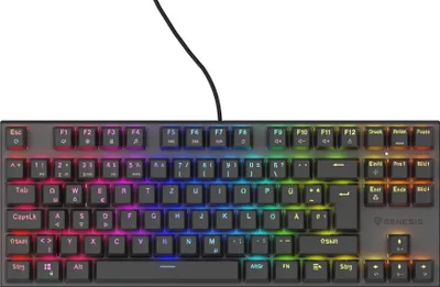 Obrázek produktu pro GENESIS NKG-1886, Kabel, USB, Mechanický spínač, QWERTZ, RGB LED, Černá