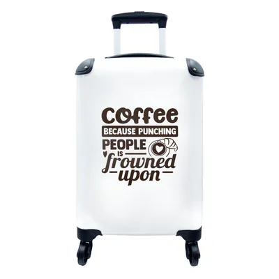 Produktbild von MuchoWow® Koffer Handgepäck Trolley Rollkoffer Kleine Reisekoffer mit 4 Rollen - Kaffee - Zitat - Herz - Cabin Size < 55x40x23 cm & 55x40x20 cm - Fotokoffer - Kabinenkoffer - Boardgepäck - Reise-Box - Reisekoffer - Reisegepäck - Koffer mit Bild - Trolley für Kinder