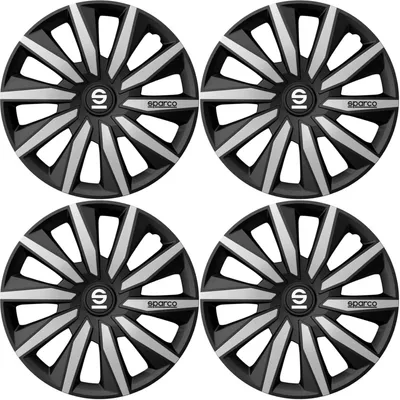 Produktbild von Radkappen, Radblenden 16 Zoll, Schwarz-Silber matt, für Stahlfelgen, 4er-Satz
