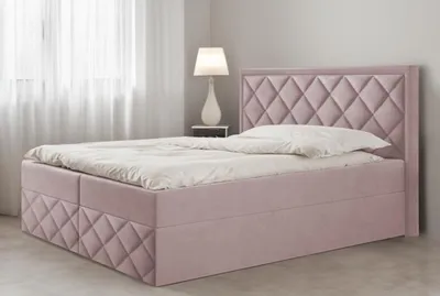 Produktbild von Bett, Boxspringbett DORMI 3, mit Bonnel-Matraze, OHNE Topper, Federkern, Doppelbett, Stauraum, 180x200 cm, (Rosa - Itaka 38)