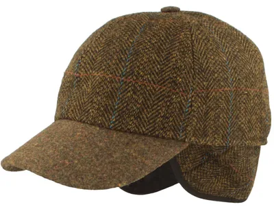 Imagen del producto de Gorra de invierno con estampado de espiga y protección para las orejas, de la marca Hut-Breiter, color azul, talla 61
