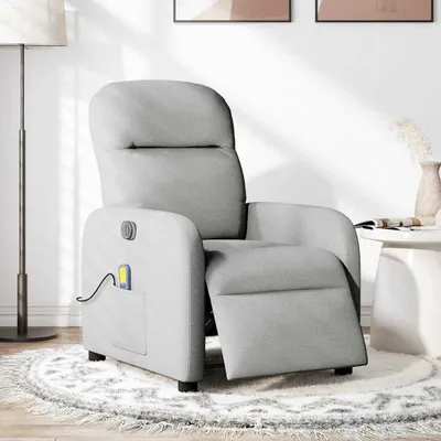 Produktbild von vidaXL Massagesessel Elektrisch Wolkengrau Stoff