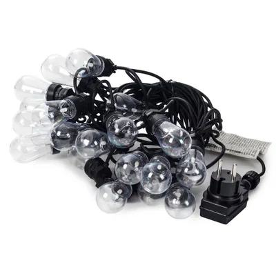Zdjęcie produktu dla Vilde łańcuch świetlny ogrodowy, oświetlenie ogrodowe, girlanda 20 lamp LED do użytku zewnętrznego i wewnętrznego 12,5 m