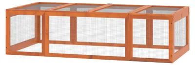 Produktbild von PawHut Kleintierstall Zwergkaninchenstall Freilaufgehege Kleintierkäfig Orange