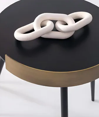 Immagine prodotto di Tavolini di design con bordo dorato e piano nero
