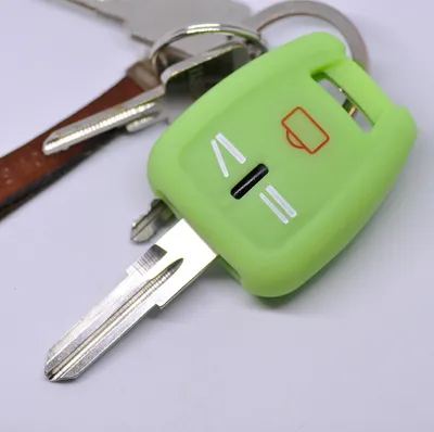 Produktbild von Auto Schlüssel Hülle Silikon Schutz Cover Fluoreszierend Grün kompatibel mit OPEL Signum Vectra C Vauxhall 3 Tasten Funk Fernbedienung