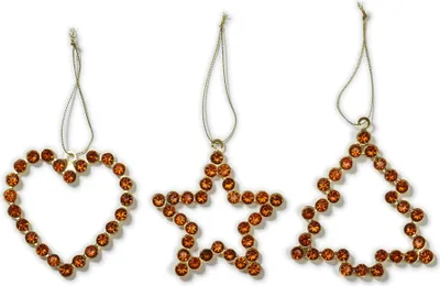 Produktbild von Satz mit 3 Ornamenten: Strass-Ornamente 11,5 cm