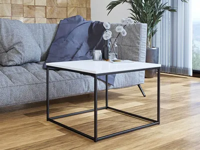 Image de Table basse THADEN 1 – noir / blanc brillant