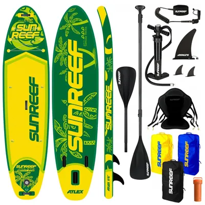 Produktbild von SUNREEF SUP 350cm 200kg Stand UP Paddle Board SITZ SET Surfboard aufblasbar 2in1 GREEN