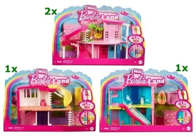 Produktbild von 4 Stück Mini Barbieland Haus-Set mit Puppe und Accessoire