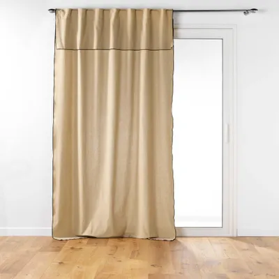 Image de Rideau à passants cachés avec volant en coton recyclé Mistraline - Beige - 140 x 240 cm