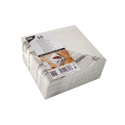 Obrázek produktu pro Papstar Snackservietten Newsprint 325 x 305 mm 50 Stück