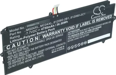 Produktbild von vhbw Akku Ersatz für HP MG04, MG04040XL, MG04040XL-PL, MG04XL für Notebook (4750 mAh, 7,7 V, Li-Polymer)