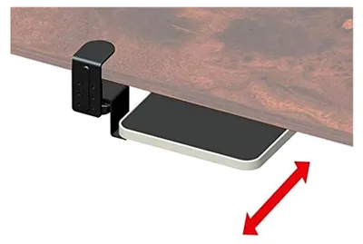 Produktbild von Mausablage mit Klemme für den Schreibtisch, ausziehbare Mausplattform, ergonomisch, Schwarz