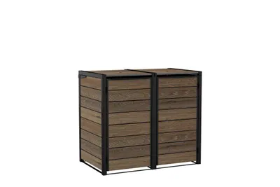 Produktbild von Signature Hide Away Mülltonnenbox 2x 240l, Walnuss-Optik