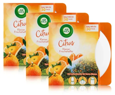 Produktbild von Air Wick Gel-Lufterfrischer Kleiner Helfer Citrus - Raumduft (3er Pack)