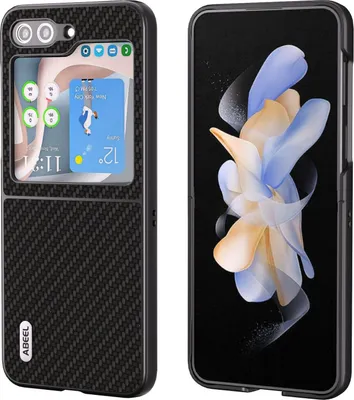 Obrázek produktu pro Pro Samsung Galaxy Z Flip5 5G Carbon Texture Protective Case Cover Black