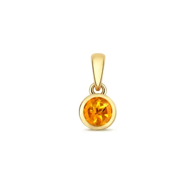 Image de Pendentif Femme Or 375/1000 avec Citrine - 10mm*5mm; TRS34956