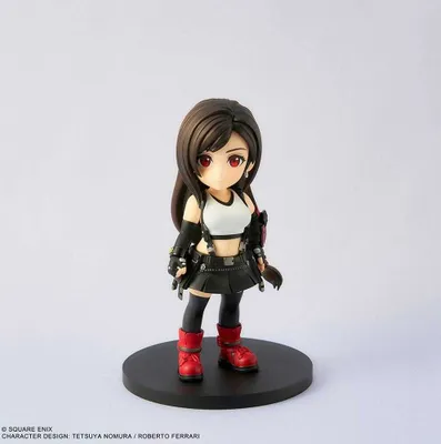A figurine of Tifa Lockhart from Final Fantasy VII Rebirth.