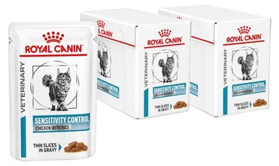 Produktbild von Royal Canin Veterinary Sensitivity Control Huhn 24 x 85 g Nassfutter für Katzen mit Futtermittelunverträglichkeiten, Huhn mit Reis in Soße