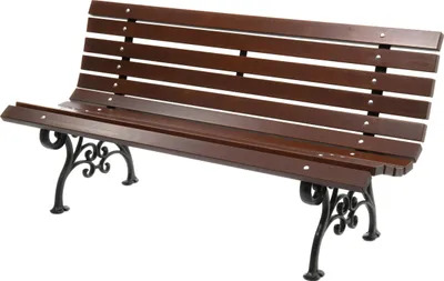 Produktbild von Parkbank Gartenbank Gusseisen Holz Palisander Gestell Gartenmöbel Sitzbank 0112