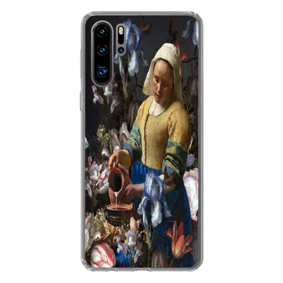 Produktbild von MuchoWow® Handyhülle Schutzhülle Hülle für Huawei P30 Pro Milchmädchen - Blumen - Regenbogen Silikon Softcase Handy Hülle - Schutzdeckel