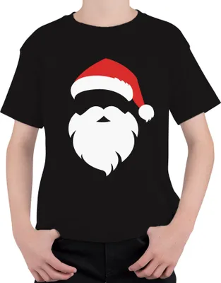 Produktbild von Santa Weihnachtsmann Weihnachtsoutfit - Weihnachten Weihnachtsgeschenk Christmas Uni Kinder T-Shirt, Schwarz, 116