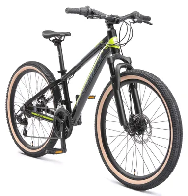 Produktbild von BIKESTAR Kinder Jugend Mountainbike 24 Zoll ab 9 Jahre | 21 Gang Hardtail MTB Sport Scheibenbremse Federgabel | Schwarz Grün