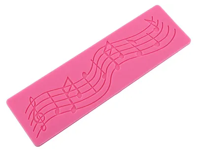 Silikon-Notenform, 20x6x0,3 cm, Backform für Kuchen und Fondant