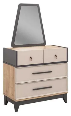 Produktbild von Garnitur Kinderzimmer Bett Schrank Braun Holz Set Jugenbett 5tlg Möbel