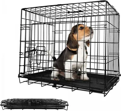 Produktbild von Leopet Klec pro psy skládací 76 x 45 x 51,5 cm, M, černá