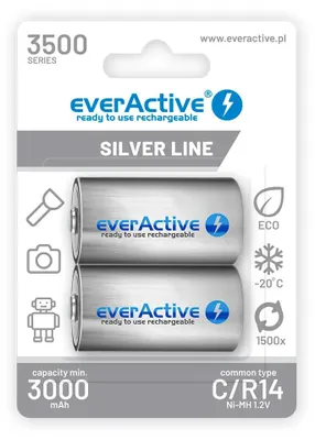 Produktbild von Everactive EVHRL14-3500, Wiederaufladbarer Akku, C, Nickel-Metallhydrid (NiMH), 1,2 V, 2 Stück(e), 3500 mAh