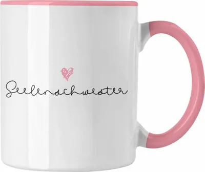 Produktbild von Trendation -Seelenschwester Tasse Geschenk für Schwester Geschenkidee Beste Schwester Geburtstag (Rosa)
