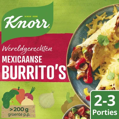Image de Knorr Wereldrechte Mexican Burritos 223g – Mélange pour burrito épicé