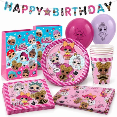 Produktbild von Partyset L.O.L. Surprise! Party Deko Set für 8 Kinder 50 tlg.